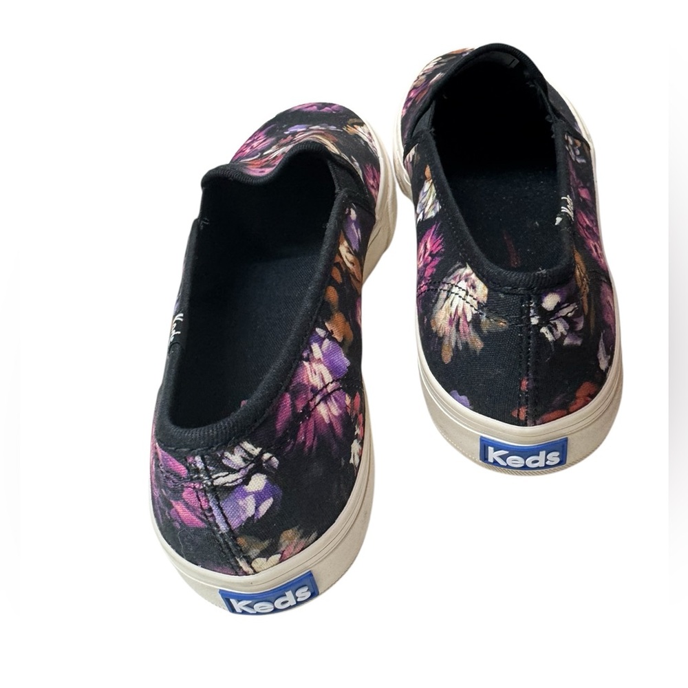 Keds Women's Floral Slip-On Shoes - Black and Purple - Picture 4 of 8